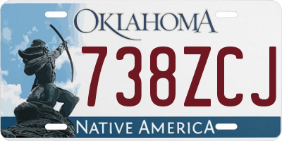 OK license plate 738ZCJ
