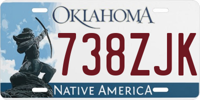 OK license plate 738ZJK
