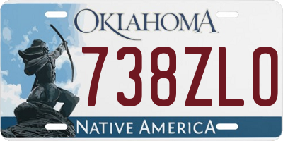 OK license plate 738ZLO