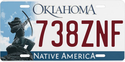 OK license plate 738ZNF