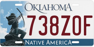 OK license plate 738ZOF