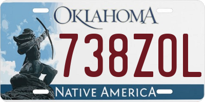 OK license plate 738ZOL