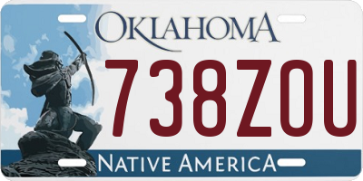 OK license plate 738ZOU