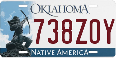 OK license plate 738ZOY