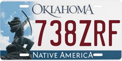 OK license plate 738ZRF