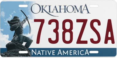 OK license plate 738ZSA