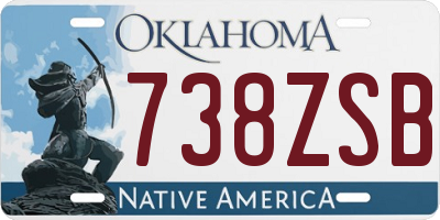 OK license plate 738ZSB