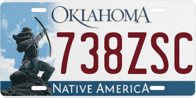 OK license plate 738ZSC