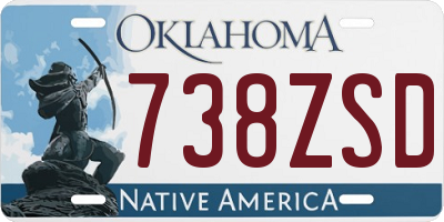 OK license plate 738ZSD