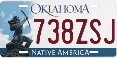 OK license plate 738ZSJ