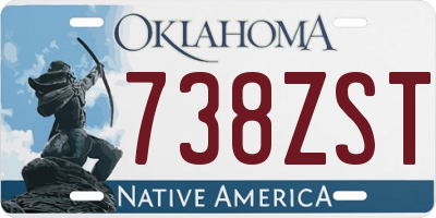 OK license plate 738ZST