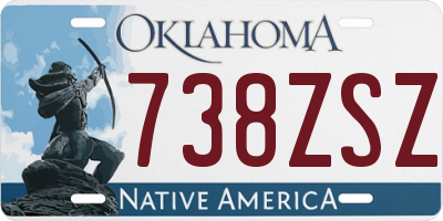 OK license plate 738ZSZ