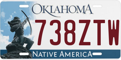 OK license plate 738ZTW