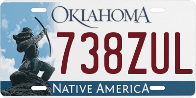 OK license plate 738ZUL