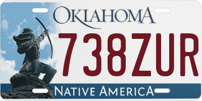 OK license plate 738ZUR