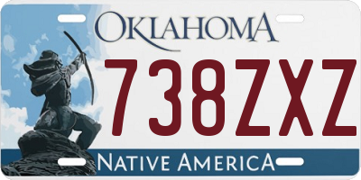 OK license plate 738ZXZ