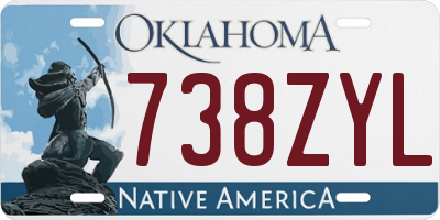 OK license plate 738ZYL