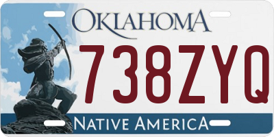 OK license plate 738ZYQ