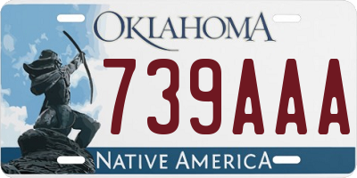 OK license plate 739AAA