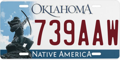 OK license plate 739AAW