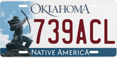 OK license plate 739ACL