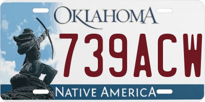 OK license plate 739ACW
