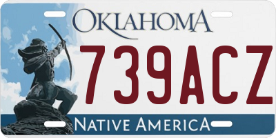 OK license plate 739ACZ