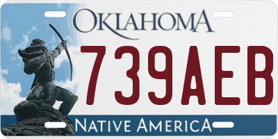 OK license plate 739AEB
