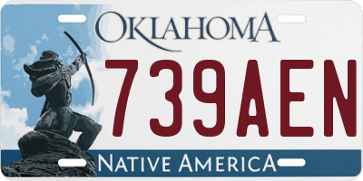 OK license plate 739AEN