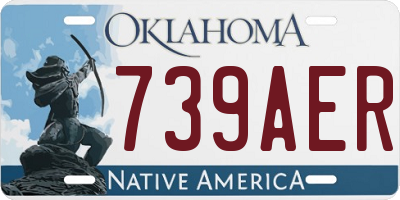 OK license plate 739AER