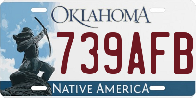 OK license plate 739AFB
