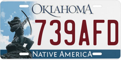 OK license plate 739AFD