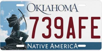 OK license plate 739AFE