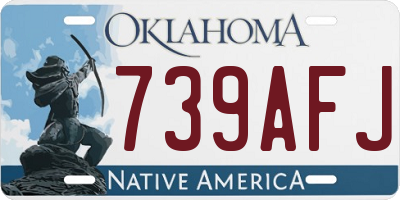 OK license plate 739AFJ