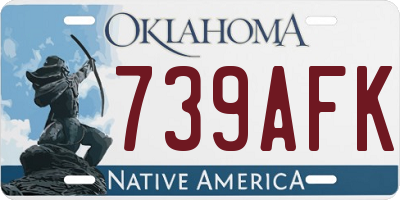 OK license plate 739AFK