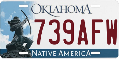 OK license plate 739AFW