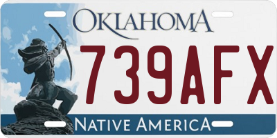 OK license plate 739AFX