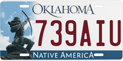 OK license plate 739AIU