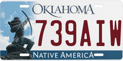 OK license plate 739AIW
