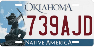 OK license plate 739AJD