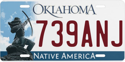 OK license plate 739ANJ