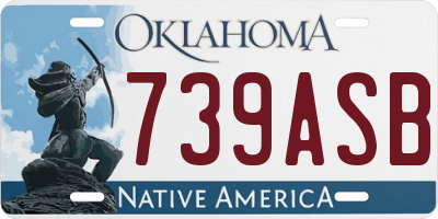 OK license plate 739ASB