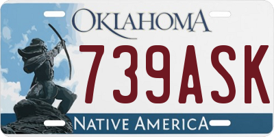OK license plate 739ASK