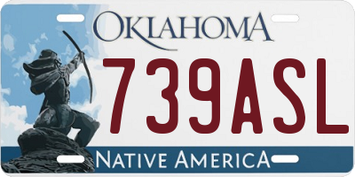 OK license plate 739ASL