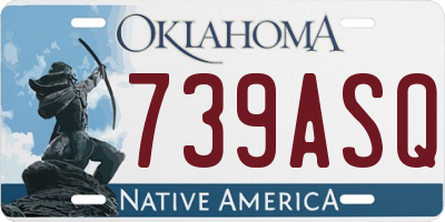 OK license plate 739ASQ