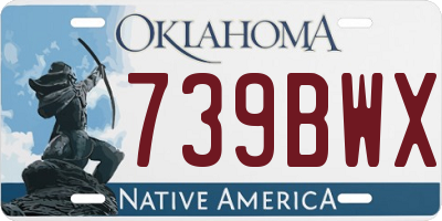 OK license plate 739BWX