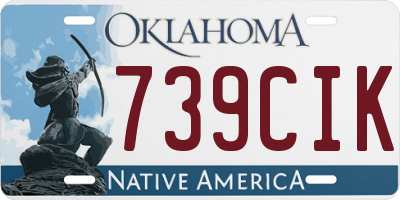 OK license plate 739CIK