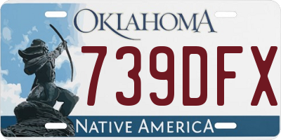 OK license plate 739DFX