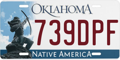 OK license plate 739DPF