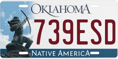 OK license plate 739ESD